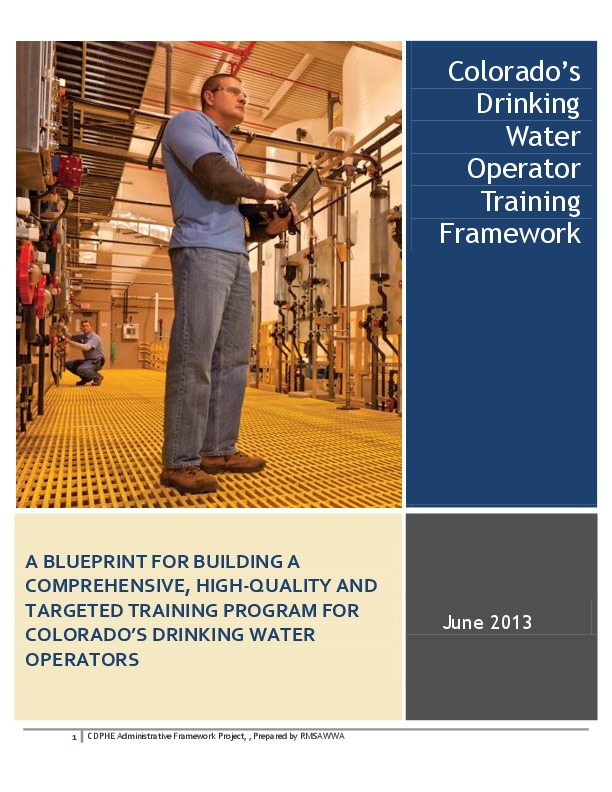 Colorado’s Drinking Water Operator Training Framework