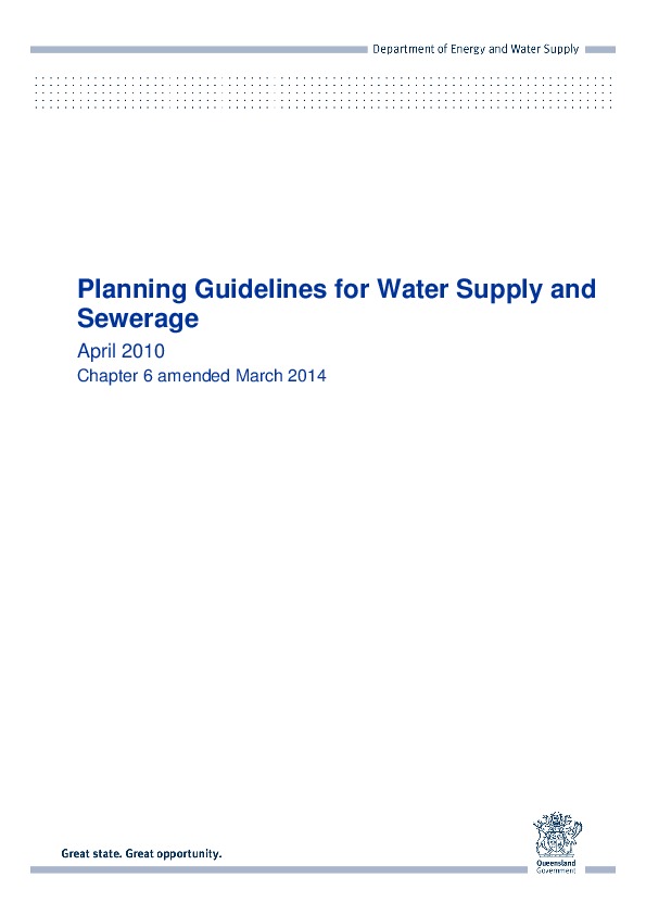 Planning Guidelines for Water Supply and Sewerage