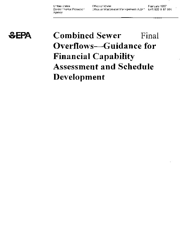 Combined Sewer Overflows Guidance for Financial Capability Assessment and Schedule Development
