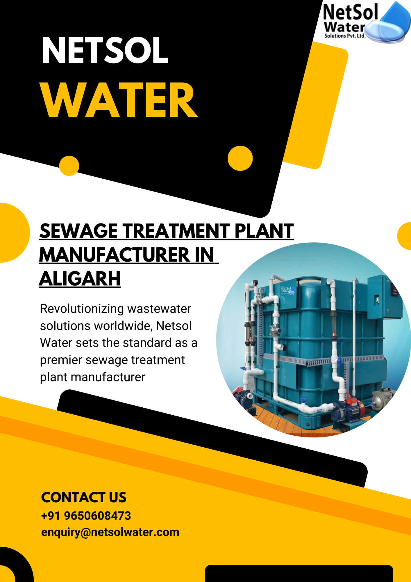 Discover unparalleled sewage treatment solutions in Aligarh with Netsol Water. As a premier manufacturer, Netsol Water combines advanced technol...
