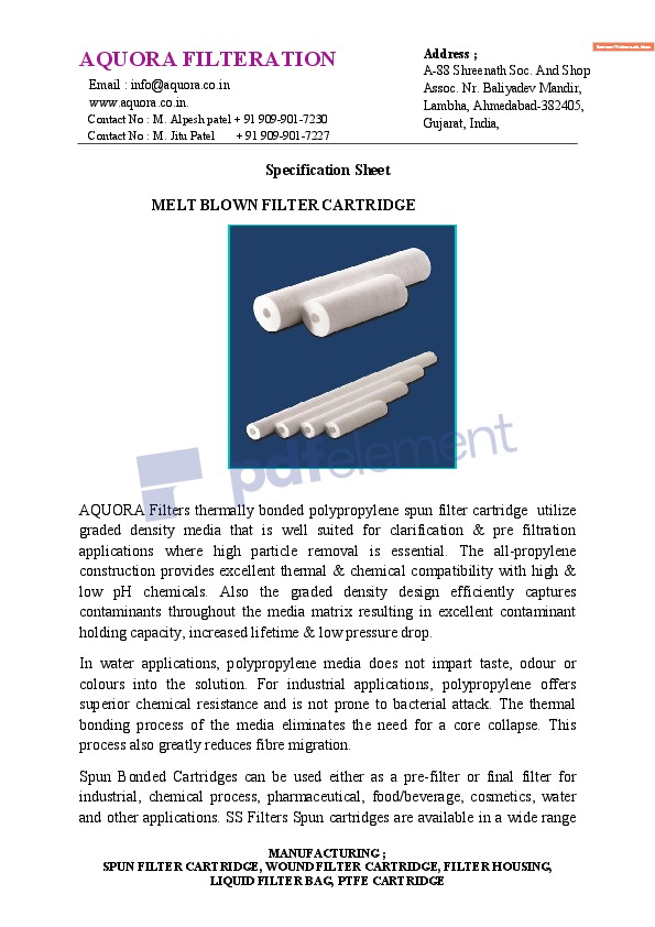 WOUND FILTER CARTRIDGE